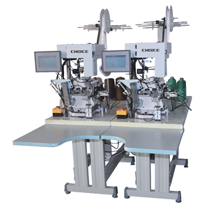 GC-8400S Golden Choice automatic double head glove overlock sewing machine with label attaching