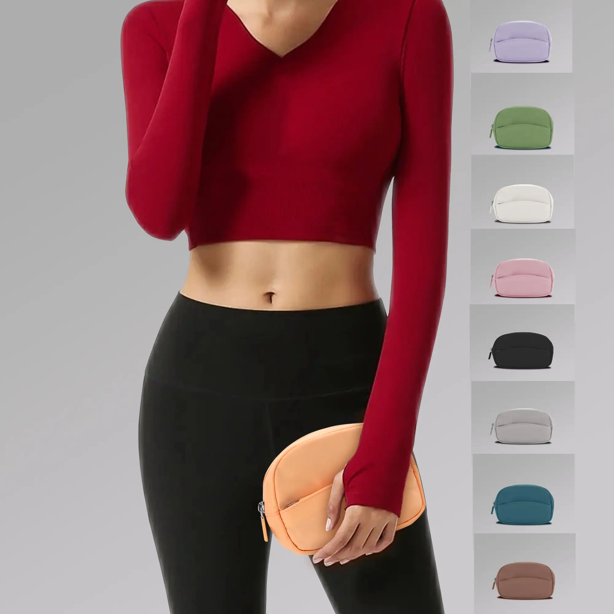 New Design Custom Fashion Women Yoga Sport Mini Cosmetic Case Pouch Clutch Bag Coin Purses Wallet with Zipper