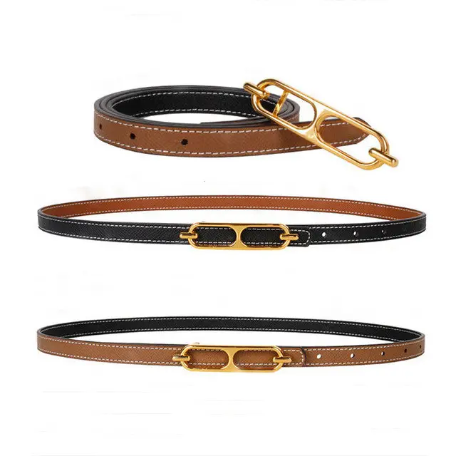 New Women Designer Belt Slim Waist Double Sided Belt Females Decoration Ladies Belt For Dress