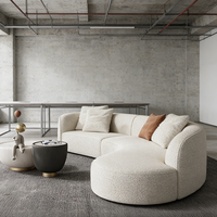 Moderne Bogenförmige Sofagarnituren, Stoff-Unregelmäßig-geformte Hallensofas, Wohnzimmer Halbkreisförmige Sofas