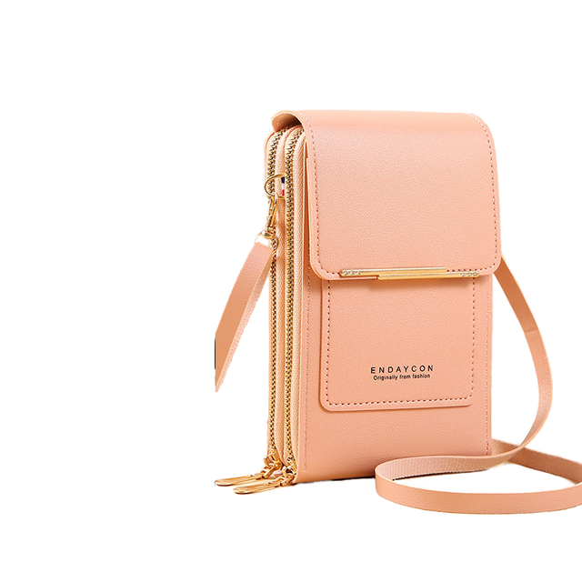 PU Leather Shoulder Messenger Sling Purse Fashionable Cellphone Bag with Touch Screen Compatibility Forever Young Women