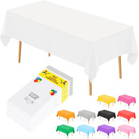 Nappes en plastique vinyle PEVA 54x108 pouces rectangulaires pour fêtes, pique-niques, mariages et tables de 8 pieds