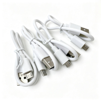 Cable de Carga USB Micro USB Corto de 30cm 50cm de Longitud, Blanco y Negro, para Pequeños Electrodomésticos, Mini Ventilador