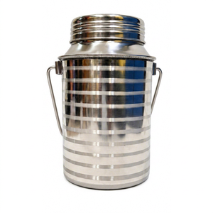 Dheer International Reusable Stainless Steel Milk Can <b>Mug</b> with Lid & Handle 1L Capacity Modern Design Travel Use - Product Image 1