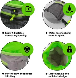 Sac à craie pour escalade en poudre de magnésium, nouveau design, en tissu éco-recyclé, avec fermeture à cordon et boucle pour brosse - Product Image 4