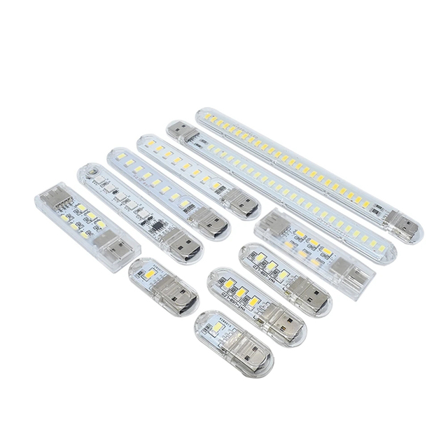 USB LED Book Lights 2-24LEDS SMD 5630 5730 LED Bulb 5V Power Input White 5000-6500K Warm White 3000-3500K USB Night light HKSY