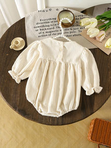 Combinaison en velours côtelé <span class=keywords><strong>pour</strong></span> bébé de 0 à 24 mois, manches longues, broderie florale, poignets à volants, body <span class=keywords><strong>pour</strong></span> bébé, tenue mignonne <span class=keywords><strong>pour</strong></span> <span class=keywords><strong>nouveau</strong></span>-<span class=keywords><strong>né</strong></span>, vêtements <span class=keywords><strong>pour</strong></span> fille - Product Image 3