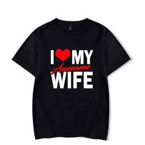 1 Pezzo <span class=keywords><strong>T</strong></span>-<span class=keywords><strong>Shirt</strong></span> 'I Love My Awesome Wife Husband' per Coppie in Luna di Miele, Abbigliamento per Appuntamenti, Regalo di Anniversario per Uomini e Donne - Product Image 5