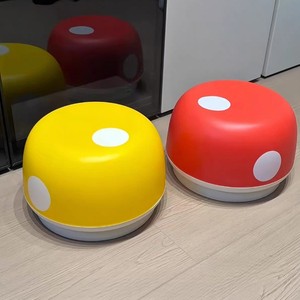 Tabouret champignon pour enfants, décoration intérieure, siège d'intérieur, jaune, rouge, design coloré, pouf pour enfant, banc à chaussures pour entrée - Product Image 1