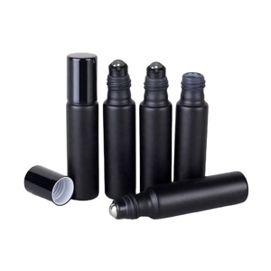 Factory Direct Sale <b>10ml</b> Black Glass Roll on <b>Bottle</b> with Stainless Roller - Product Image 2