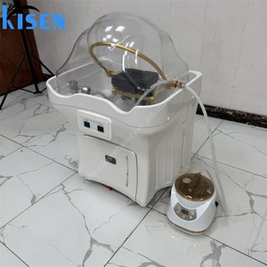 Kisen Hot 2 Tanks Shampoo Basin Portable Headspa Pipeless Bac with Wheels <b>Handle</b> Easy to Use Durable Salon Sink - Product Image 1
