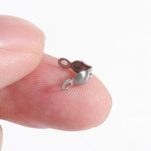 Paslanmaz çelik bağlayıcı toka uydurma topu zincir kalori sonu Crimps boncuk konektörü DIY takı yapımı için Supplie - Product Image 6