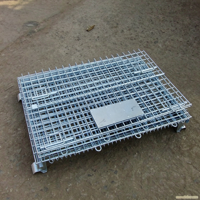 Cages de stockage galvanisées, rayonnages empilables, conteneurs pliables en treillis métallique pour le stockage de matières premières sur le sol d'usine