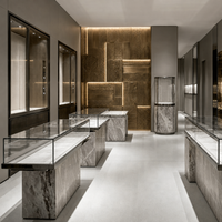 Vitrine de luxe sur mesure en aluminium pour bijouterie avec éclairage LED et verre ultra-transparent pour centre commercial