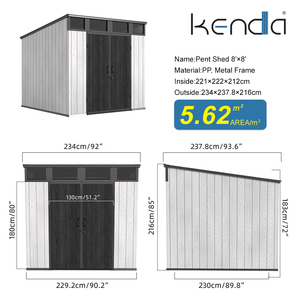 <span class=keywords><strong>Caseta</strong></span> de Jardín 8x8 de Fábrica Directa, Libre de Mantenimiento, Resistente a la Nieve (150kg/m²), Estructura de Acero Galvanizado, Ideal para Jardín Pequeño y Patio - Product Image 2