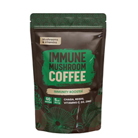 Café Instantáneo de Marca Privada con Extracto de Champiñones, Empaquetado a Granel/Bolsa, Certificado Halal, Sabor Suave y Amargo para Adultos