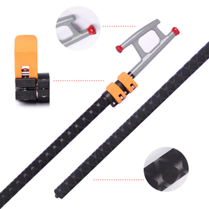 UPSILON Schwarzer Edelstahl-Telekop-Bootshaken mit Klemmverschluss und PVC-Griff, 1200-2850mm Länge, für Yacht und Boot (Schubstange) - Product Image 2