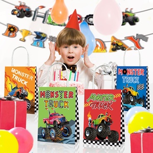 Huancai-bolsas <span class=keywords><strong>de</strong></span> papel <span class=keywords><strong>de</strong></span> regalo <span class=keywords><strong>de</strong></span> camión <span class=keywords><strong>monstruo</strong></span> con asas, bolsas <span class=keywords><strong>de</strong></span> recuerdo <span class=keywords><strong>de</strong></span> fiesta para niños, dulces, suministros para fiesta <span class=keywords><strong>de</strong></span> carreras, 12 Uds. - Product Image 5