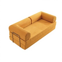 Sofá Cama Plegable en Forma de L, de Terciopelo, Moderno y Minimalista, de Dos Plazas, para Apartamentos Pequeños y Unidades de Alquiler