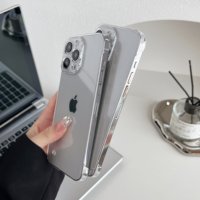 Étui de téléphone invisible glacé ultra-mince transparent sans cadre pour iPhone 15 16 Pro Max pour Samsung Oppo Vivo-PC électrolytique