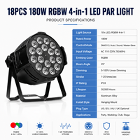 Barra de Luz LED RGBW de 180W con Control de Sonido DMX512 y Soporte Colgante para Iluminación de Escenarios, Bodas, Fiestas y Clubs