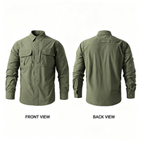 Chemise tactique à manches longues à séchage rapide, légère, multi-poches, pour le travail en extérieur, la randonnée, la sécurité, la patrouille, la randonnée en terrain accidenté