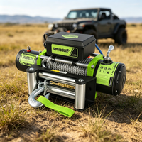 Treuil électrique robuste 14000 LBS 12V 24V, construction durable en fer, aluminium, cuivre et plastique, avec câble métallique, pour tout-terrain