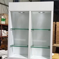 Vitrine d'exposition en verre LED MDF blanc de luxe, sur mesure, pour salon de beauté, présentoir cosmétique pour produits de soin de la peau, magasin de vente au détail