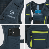 Gilet de course d'hydratation léger avec flacon souple, vessie détachable, bandes réfléchissantes et tissu en maille respirant