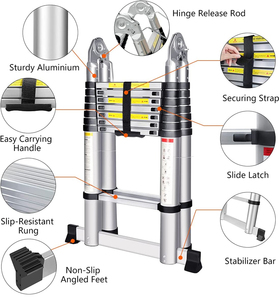 Đôi 2.5m + 2.5M đa sử dụng nhôm kính thiên văn thang mechanismc có thể gập lại mở rộng CẦU THANG - Product Image 6