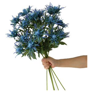 Real Touch Silk Eryngium Flower Artificial Sea Holly Thistle <span class=keywords><strong>Spray</strong></span> Conservado de aspecto natural Ramo DE BODA Navidad - Product Image 4