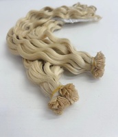Extensions de cheveux Remy russes bouclés blonds à double tirage, avec colle à la kératine italienne, attaches à la kératine, pointe en K, pointe plate, décoloration possible