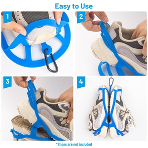 <b>Shoe</b> <b>Holder</b> with Clip Hanger for Backpacks X-Large Blue for Sneakers & Cleats Travel & Sports Use - Product Image 4