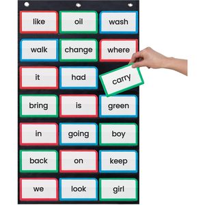 Pocket Chart 17x33 Inch Black <b>Plastic</b> Durable Classroom Flip Chart for Sentence <b>Strips</b> Educational Tool - Product Image 4
