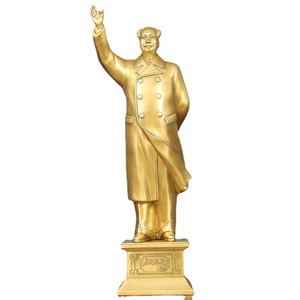 Statue de Mao Zedong agitant la main en laiton, sculpture artisanale, décoration de bureau et de maison, cadeau - Product Image 4