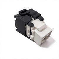 Conector Keystone Cat6 Macho/Hembra con Código de Color Blanco y Negro, Módulo de Red, Herramienta de Identificación de Datos, Conector RJ45 sin Herramientas para Panel de Conexiones