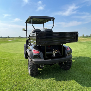 Nouvelle conception de voiturette de golf électrique noire à 2 places homologuée pour la route avec benne de chargement, véhicule <span class=keywords><strong>utilitaire</strong></span> électrique tout-terrain pour l'extérieur - Product Image 5