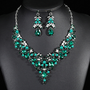Conjunto <span class=keywords><strong>de</strong></span> Joyería Nupcial Barroca <span class=keywords><strong>de</strong></span> Cristal AB, Collar <span class=keywords><strong>de</strong></span> Perlas y Diamantes <span class=keywords><strong>de</strong></span> Imitación, Pendientes Colgantes, Joyería <span class=keywords><strong>de</strong></span> Fantasía para <span class=keywords><strong>Mujer</strong></span> - Product Image 2