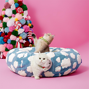 Lit pour chat pliable personnalisé en forme de lune pleine, en velours Shu, avec tapis central, jouet pour chat Sharp, multifonctionnel, toutes saisons - Product Image 3