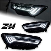 Nouvel ensemble de phares 12V pour Audi A6L C7 à cinq barres, LED double lentille, DRL et clignotant séquentiel