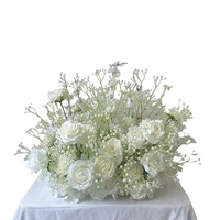 Bloemenbal met nieuwe bloemen, rozen en baby's adem, 1m, bruiloft centerpiece, gangdecoratie, feestdecoratie
