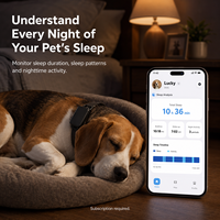 Collier de suivi GPS intelligent pour animaux de compagnie Trevaron avec analyse du sommeil, enregistrements d'activités nocturnes, tendances quotidiennes, batterie 1200 mAh, jusqu'à 30 jours en veille