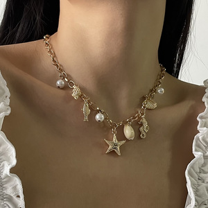 2025 nuevo collar llamativo de punta de flecha bañada en oro del Festival gitano con cadena de eslabones de aleación de Zinc de piedras preciosas grandes para aniversarios - Product Image 5