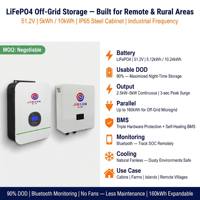 Système de stockage d'énergie solaire hors réseau LiFePO4 51,2V 5kWh 10kWh Lithium pour zones rurales et isolées, vente en gros OEM ODM CE