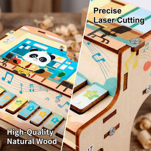 Kit STEM <span class=keywords><strong>de</strong></span> Aprendizaje Científico 5 en 1: Piano Electrónico <span class=keywords><strong>de</strong></span> Madera Hecho a Mano, Radio, Walkie Talkie, Grabadora <span class=keywords><strong>de</strong></span> Voz y Coche RC para la Escuela - Product Image 4