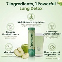 Tabletas Efervescentes para Desintoxicación Pulmonar OEM, Apoyo Respiratorio, Extractos Herbales, Sabor a Manzana Verde, Uso en Adultos, Sin Azúcar, Apoyo Inmunológico