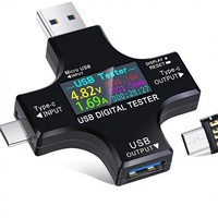 Testeur de puissance USB 2 en 1, multimètre numérique de type C, écran couleur LCD, indicateur de chargeur de câble USB, DC 3.6-30V/0-5.1A