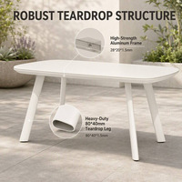 Conception brevetée exclusive pour les tables d'extérieur destinées à l'Europe du Nord. Convient aux terrasses de jardin imperméables.
