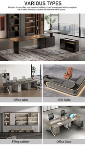 Juego de silla y Escritorio de alta calidad, mesa de oficina, escritorio de ordenador jefe moderno en forma de L - Product Image 6