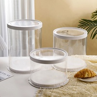 Boîtes Cadeaux Rondes Blanches Haute Qualité pour Gâteaux, Emballage Haut Transparent pour Gâteau de Mariage avec Couvercle Clair